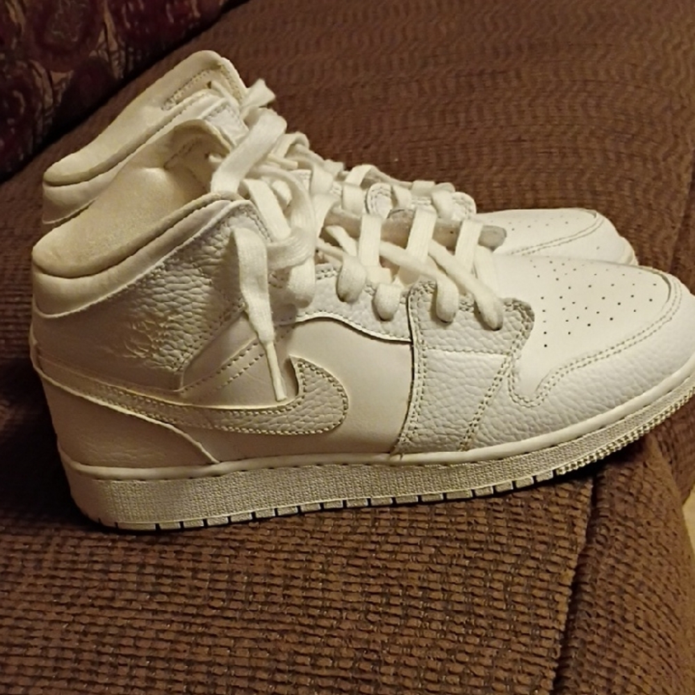 Jordan Kids All-White High-Top Sneakers